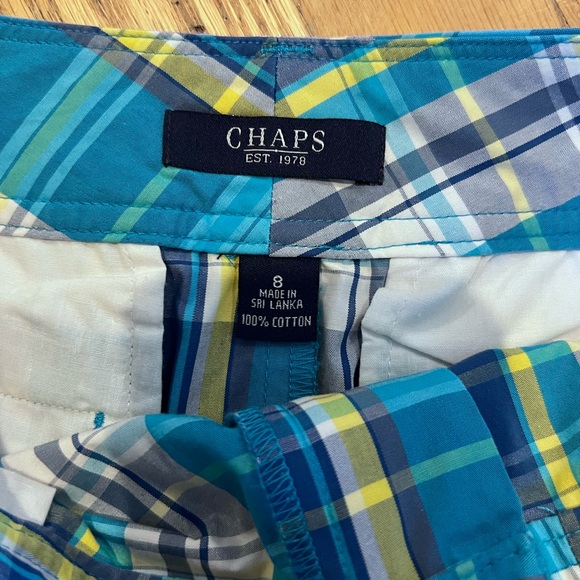 Ladies Size 8 Chaps Blue and Yellow Plaid Pencil Skirt Like New GUC - Picture 2 of 5